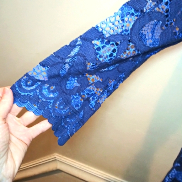 Lilly Pulitzer Aaliyah Two-Tone Blue Romantic Corded Lace Dress - Picture 6 of 14